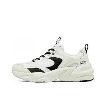 Skechers WOMEN'S GO Series Anti-Slip And Wear-Resistant Breathable Low-Top Chunky Sneakers Women's White Black