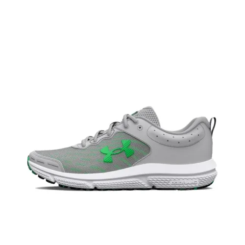 Under Armour Charged Assert 10 Abrasion Resistant Breathable Low Top Running Shoes Men's Gray Green