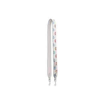 COACH Refined Pebbled Leather Bag Strap Women's Silver & Chalk Multicolor