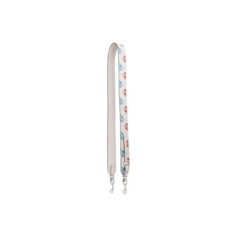 COACH Refined Pebbled Leather Bag Strap Women's Silver & Chalk Multicolor-0