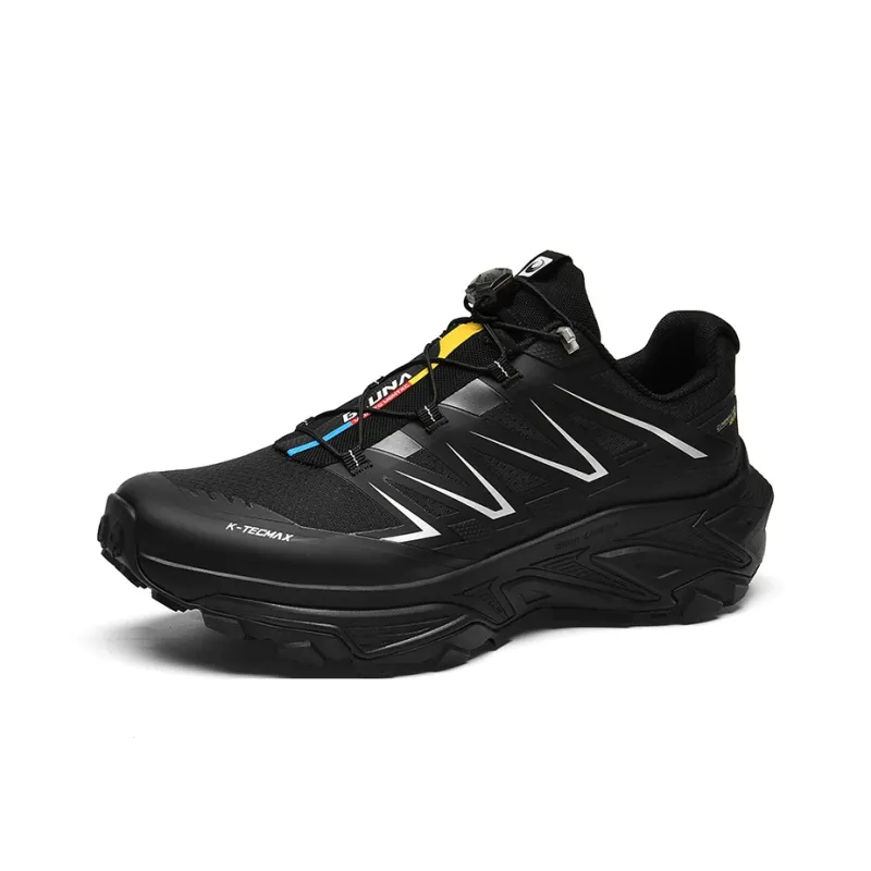 GLUNA Cushioning, Abrasion Resistant, Slip Resistant Low Top Running Shoes Unisex Black-1