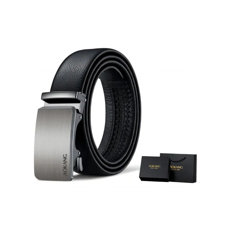 AOKANG Business Commute Casual Belt With Automatic Buckle Leather Belts Men's 3.5cm Width-2