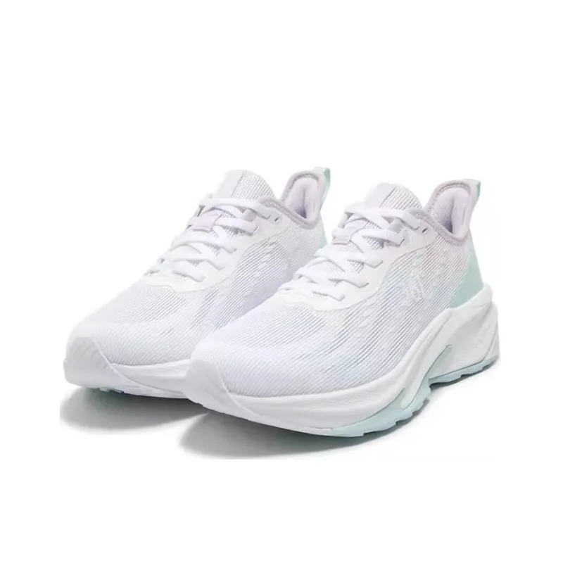 361° Cushioning, Wear Resistant Low Top Casual Running Shoes Women's White Blue-2