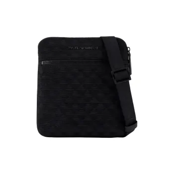 EMPORIO ARMANI Cotton With Polyester Camera Bag, Crossbody Bag, Shoulder Bag Men's Black