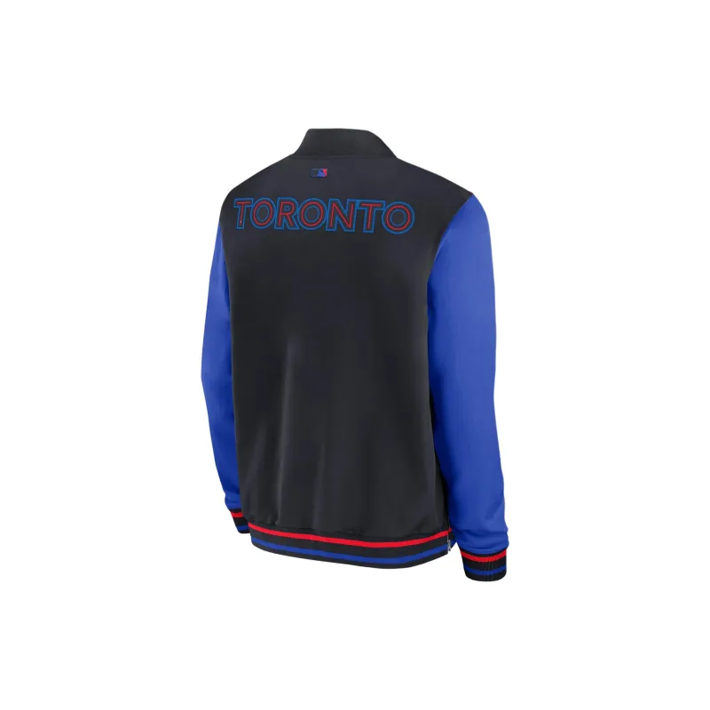 Nike Toronto Blue Jays Authentic Collection City Connect Game Time Men's Nike Mlb Full Zip Bomber Jacket-1
