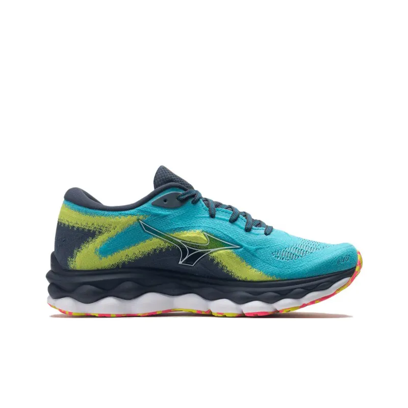 Mizuno Wave Sky 7 Wear Resistant Low Top Running Shoes Men's Blue-1