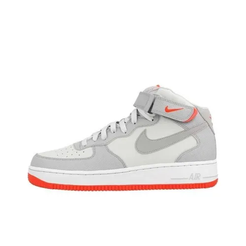 Nike Air Force 1 Mid Pure Platinum Wolf Grey Bright Crimson