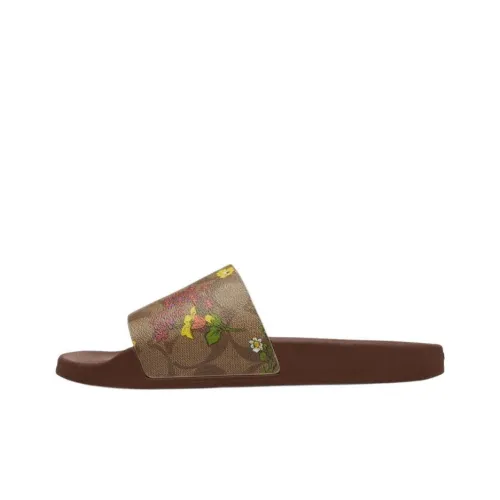 COACH Slide Slippers Men's Dark Brown