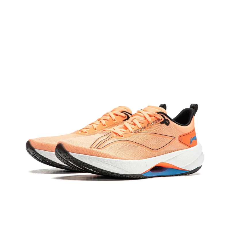 LiNing Super Light 21 Cushioned Slip Resistant Breathable Low Top Running Shoes Men's Orange Black Blue-4