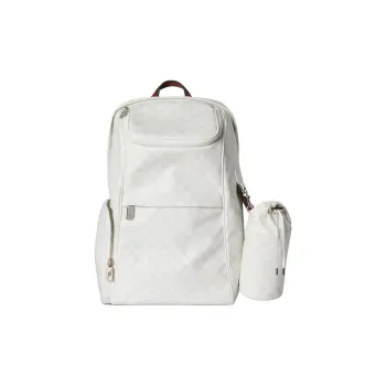 GUCCI Leather Trim Backpack Tubas Men's White