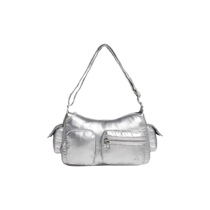 Adidas Polyurethane Handbag, Shoulder Bag Regular Women's Metallic Silver-0
