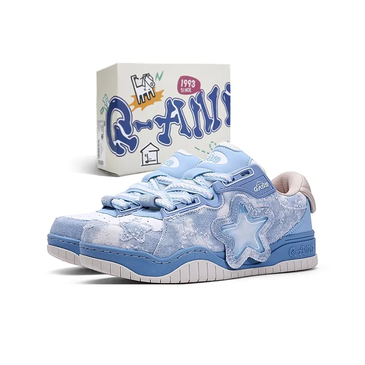 Q AND Slip Resistant Cushioning, Abrasion Resistant, Breathable, Height Increasing Low Top Skateboard Shoes Unisex-6