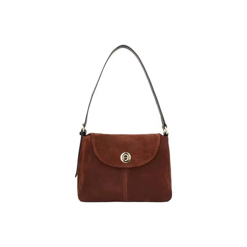 DALO Woolen Shoulder Bag, Tote, Crossbody Bag Women's Burgundy/Olive Green-0