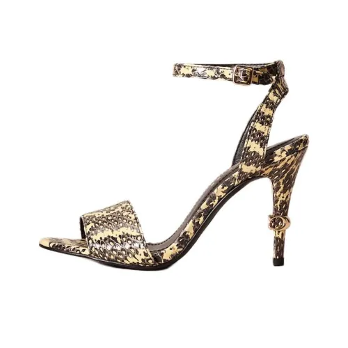 COACH Regina Strap Sandals 7.8cm Women's Yellow Black