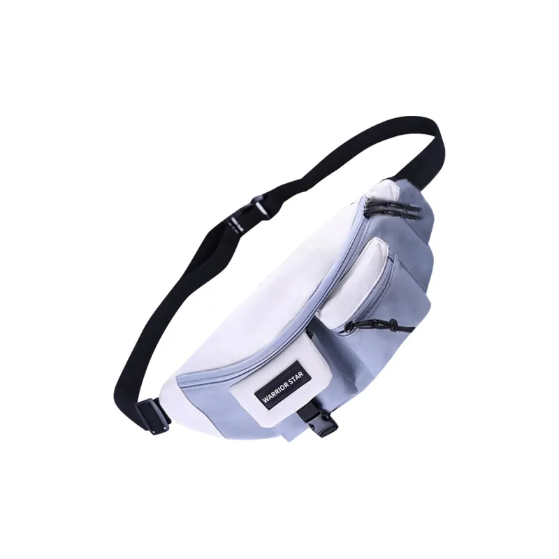 Warrior Nylon Sling Bag Crossbody Bag Fanny Pack Large Size Unisex Black/White/Blue-0