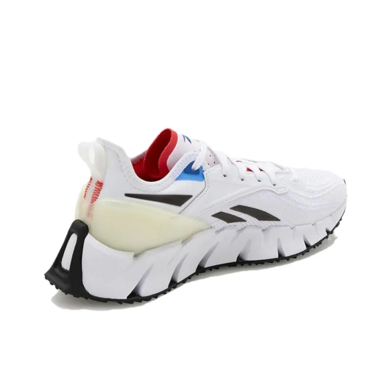 Reebok Zig Kinetica Cushioned Slip Resistant Low Top Running Shoes Unisex White Black-3