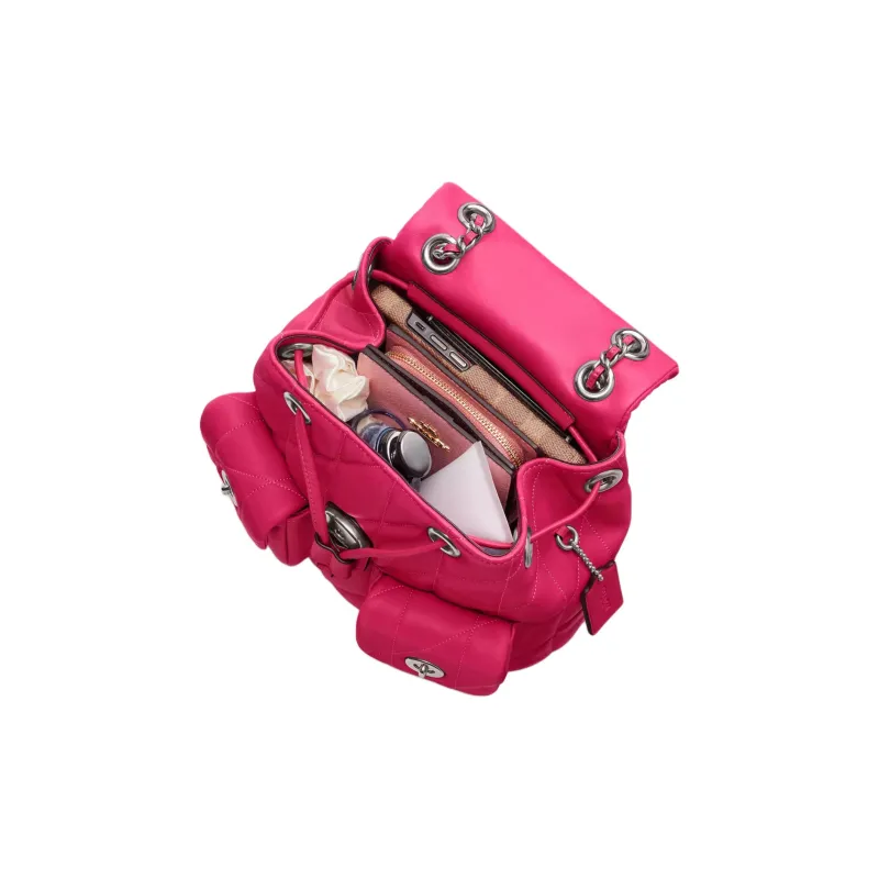 COACH Tabby Nappa Leather Backpack Small Size Women's Dragon Fruit-4