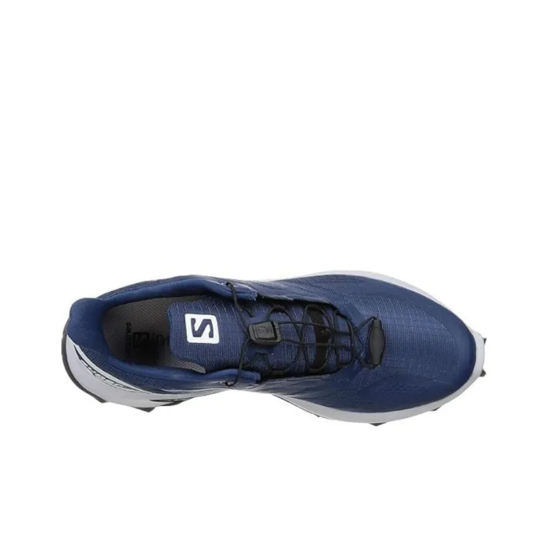 SALOMON Slip Resistant Breathable Supportive Impact Resistant Low Top Running Shoes Men's Denim Blue-3
