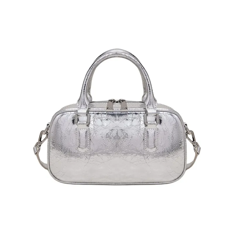 Marino Orlandi Cow Leather Handbag Regular Women's Black/Silver-8