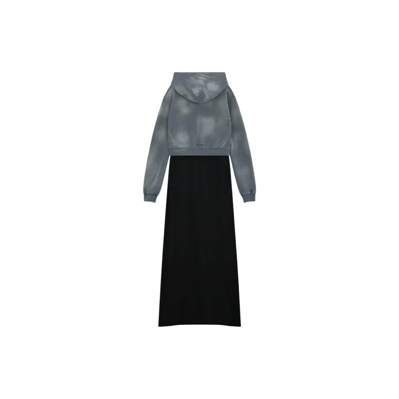 WE11DONE Long Sleeved Dress Women's Charcoal Gray-1