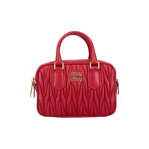 MIU MIU Matelassé Leather Shoulder Bag, Crossbody Bag, Handbag Mini Women's Red