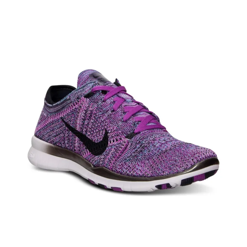 Nike Free Tr Flyknit Vivid Purple Black Fuchsia Glow Light Volt Women's-2