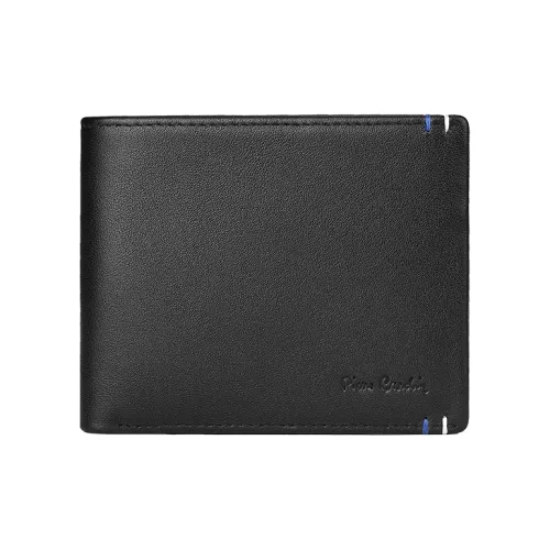 PIERRE CARDIN Minimalist Style Cow Leather Wallet Card Holder With Multiple Card Slots Regular Men's Black