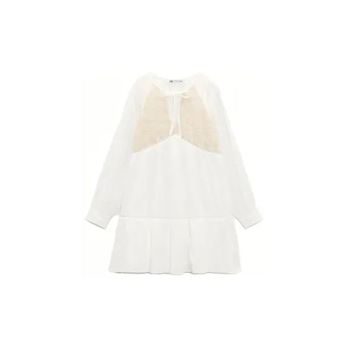 ZARA Long-Sleeved Dresses Women's White