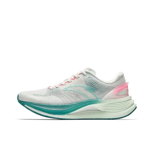 ANTA Running Shoes Women's Low-Top Sand Gray/Cool Green/Sky Blue