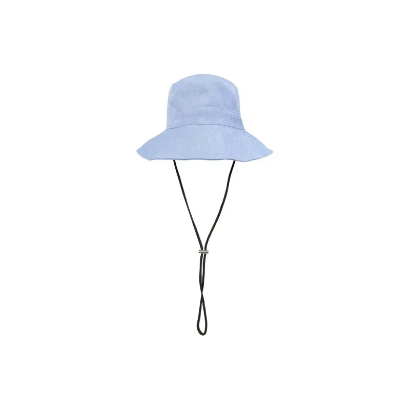 GANNI Logo embroidered Denim Bucket Hat-1