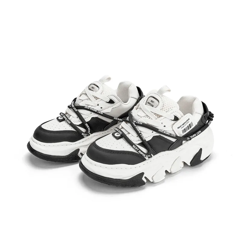 NEXT IMPULSIVE Dissolve Collection Low Top Stylish Skateboarding Shoes Unisex Black White-2