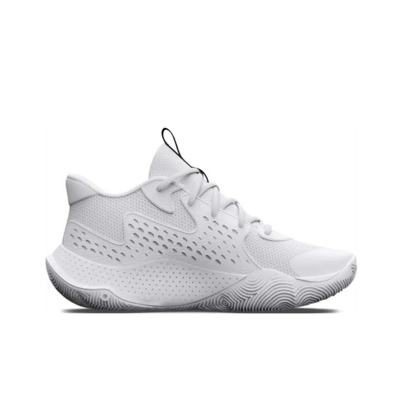 Under Armour Jet '23 Anti Slip Wear Resistant Mid Top Basketball Shoes Men's White-1