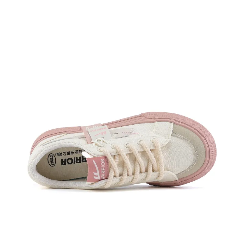 Warrior Wear resistant, Lightweight, Breathable, And Non slip. Low Top Canvas Shoes Women's Beige Pink-3