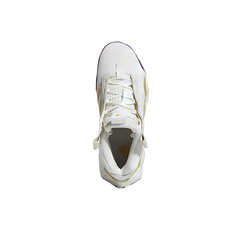 Adidas Exhibit B Mid Anti Slip Wear Resistant Mid Top Basketball Shoes Women's White Gold-4