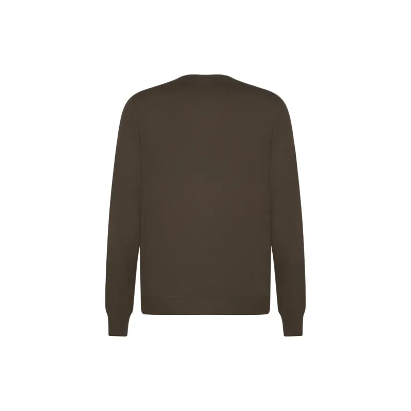 MALO Light Cashmere And Silk Crewneck Sweater Men's Brown-1