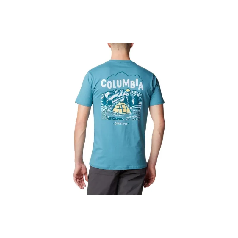 Columbia T Shirt Men's Canyon Blue-1