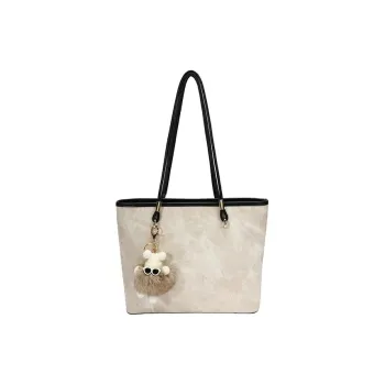Jade En Plus Pu Shoulder Bag Regular Large Size Women's Ecru