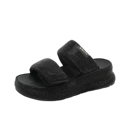 Satchi Slide Slippers Women's Black