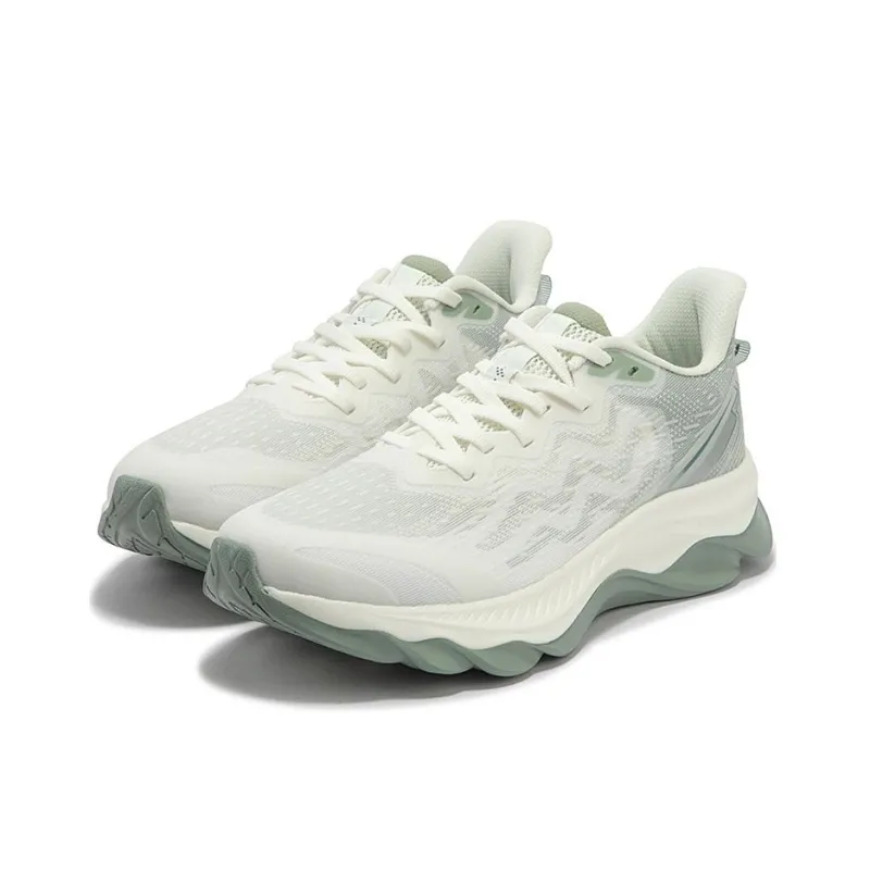 361° Cushioning, Wear Resistant Low Top Casual Running Shoes Men's White Green-2
