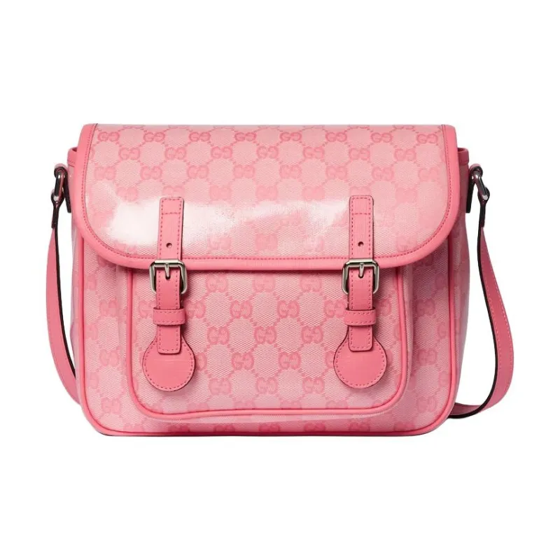 GUCCI Crystal Canvas Shoulder Bag Crossbody Bag Kids' Pink-0