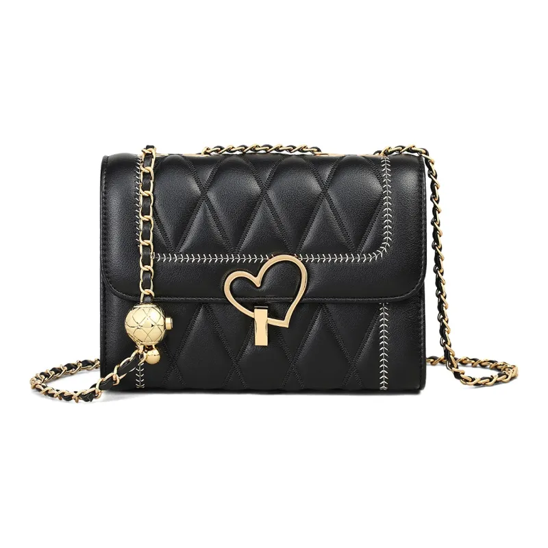 COMELY Split Cow Leather With Synthetic Leather Crossbody Bag, Shoulder Bag Regular Women's Black-1