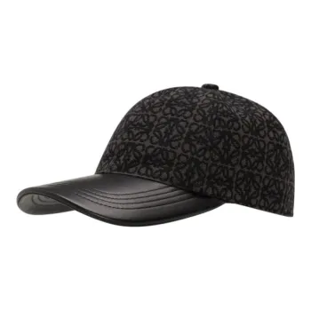 LOEWE Leather Baseball Caps Men's Black