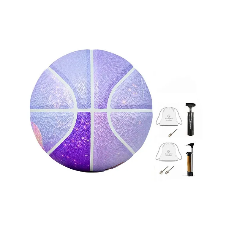 Kuangmi Dream Series Microfiber Leather Basketball Purple Size 7 Ball Training Unisex-4