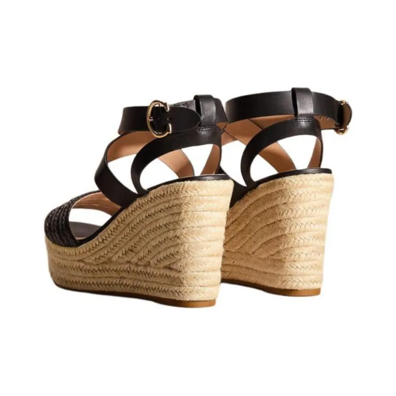 COACH Isabela Strap Sandals 10cm Women's Black-3
