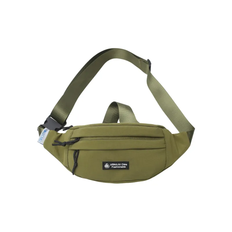 Morellybear Nylon Sling Bag Regular Unisex Black/Ecru/Yellow/Orange/Green-11