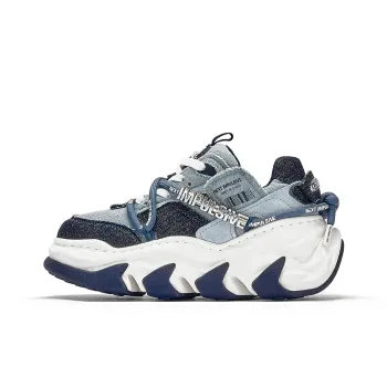 NEXT IMPULSIVE Dissolving Collection Low Top Stylish Skateboarding Shoes Unisex Denim Blue