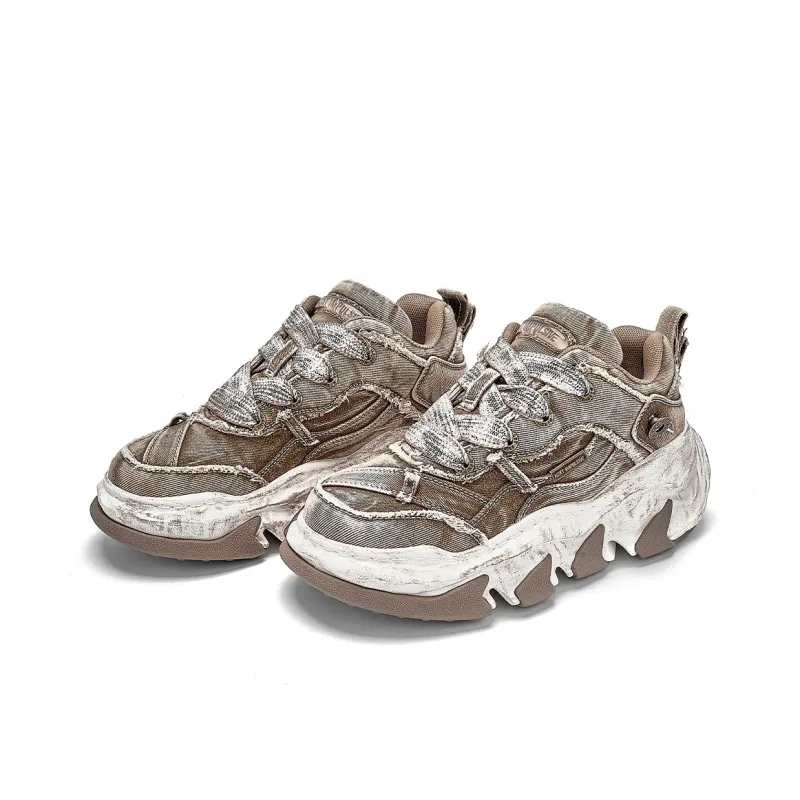 NEXT IMPULSIVE Reassembled Denim Collection Low Top Casual Shoes Unisex Mocha-2