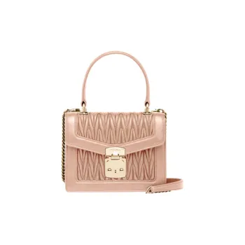 MIU MIU Soft Sheep Leather Handbag Shoulder Bag Crossbody Bag Women's Egg White Stone Color