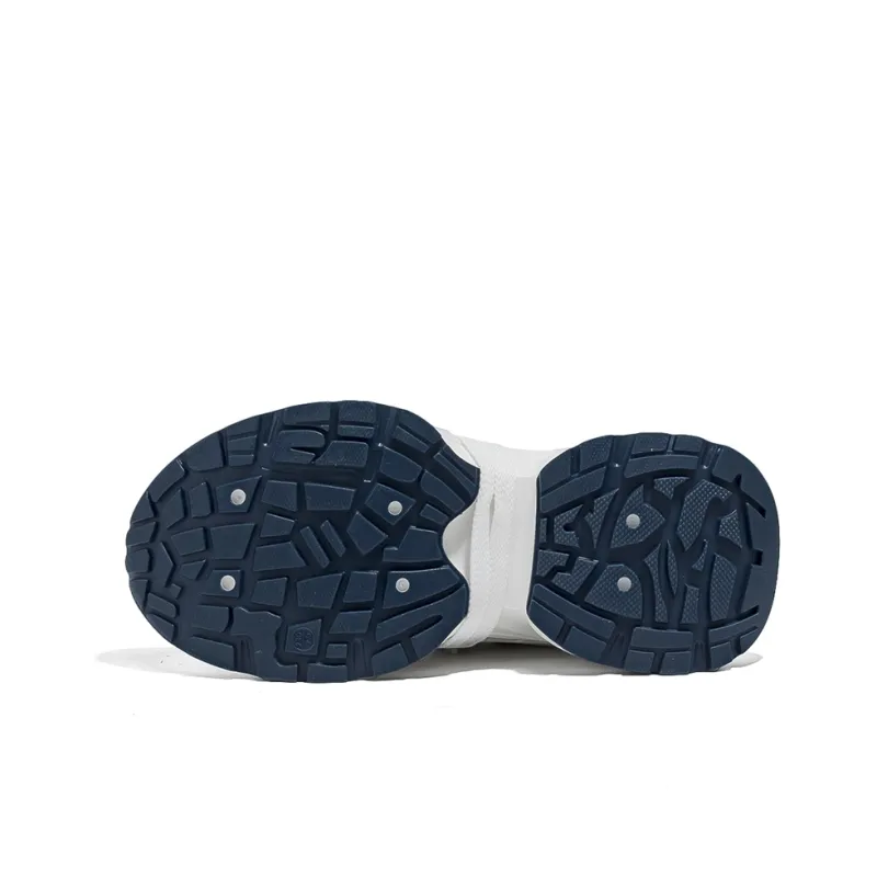 Warrior Low Top Chunky Sneakers Unisex White Dark Blue-4