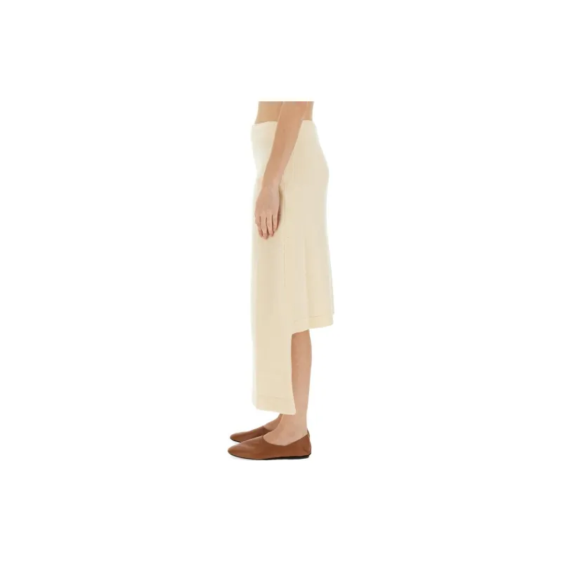 JIL SANDER High Low Hem Midi Skirt-2